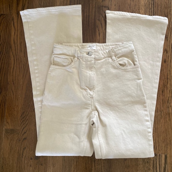 Aritzia Wilfred Free Ivory Boot Flare Legged Denim Pant Size 2 - Picture 11 of 11